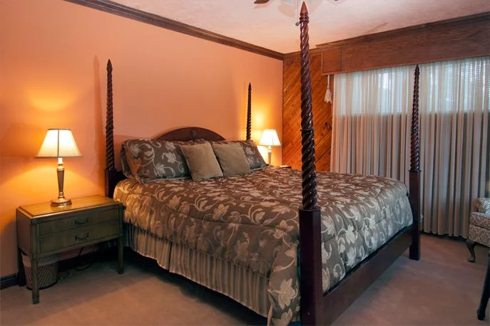 Sunrise corner room with an antique writing desk